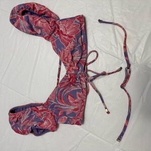 Time and Tru Purple and Pink Bikini Top Small